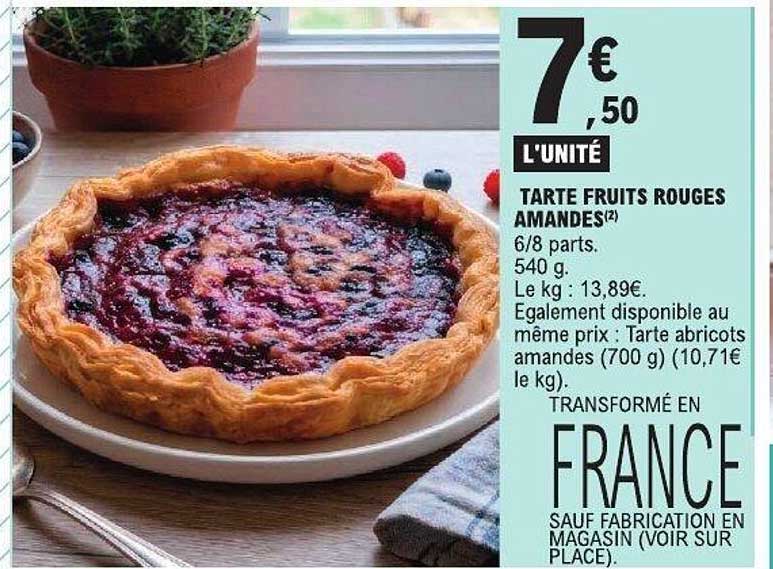 TARTE FRUITS ROUGES AMANDES