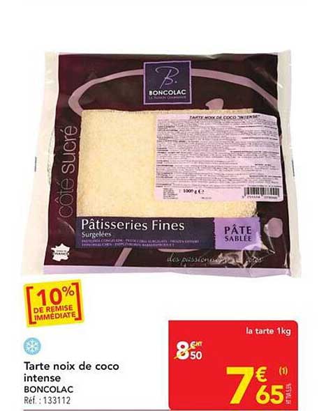 Tarte noix de coco intense BONCOLAC