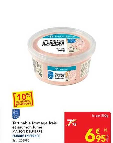 Tartinable fromage frais et saumon fumé MAISON DELPIERRE ÉLABORÉ EN FRANCE