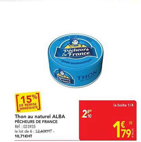 Thon au naturel ALBA PÊCHEURS DE FRANCE