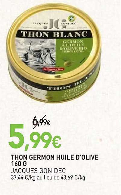 THON GERMON HUILE D'OLIVE 160 G JACQUES GONIDEC