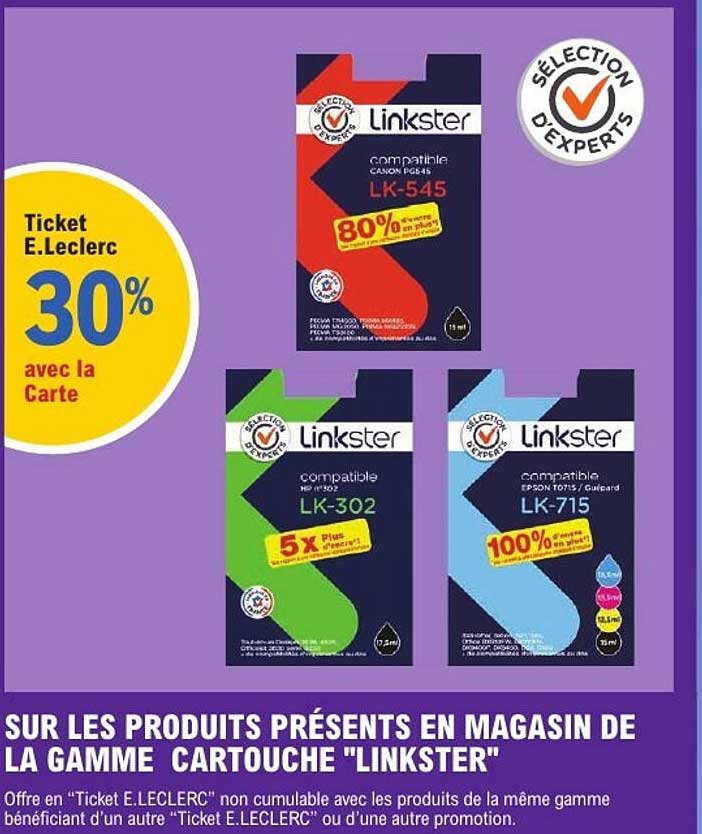 Ticket E.Leclerc 30% avec la Carte