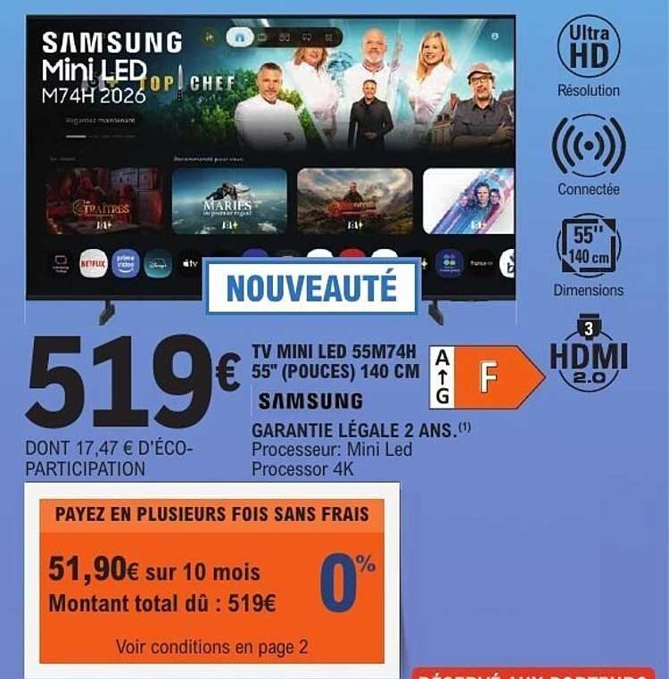 TV MINI LED 55M74H 55" (POUCES) 140 CM SAMSUNG