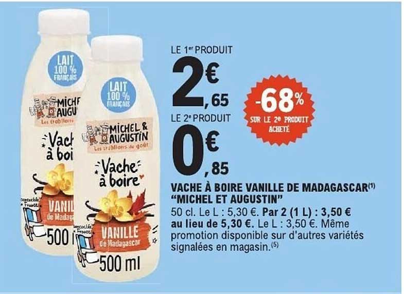VACHE À BOIRE VANILLE DE MADAGASCAR "MICHEL ET AUGUSTIN"