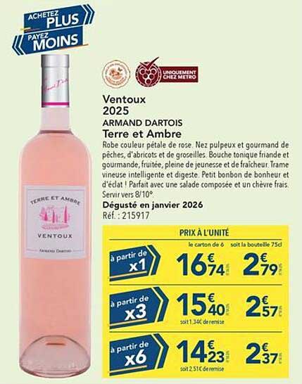 Ventoux 2025 ARMAND DARTOIS Terre et Ambre