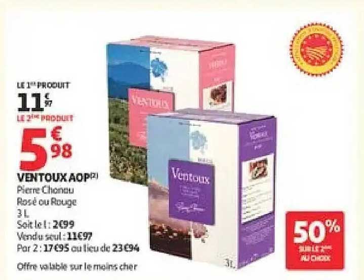 VENTOUX AOP? Pierre Channon Rosé ou Rouge 3 L