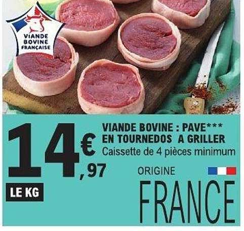 VIANDE BOVINE : PAVE*** EN TOURNEDOS A GRILLER