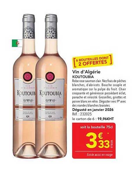Vin d’Algérie KOUTOUBIA