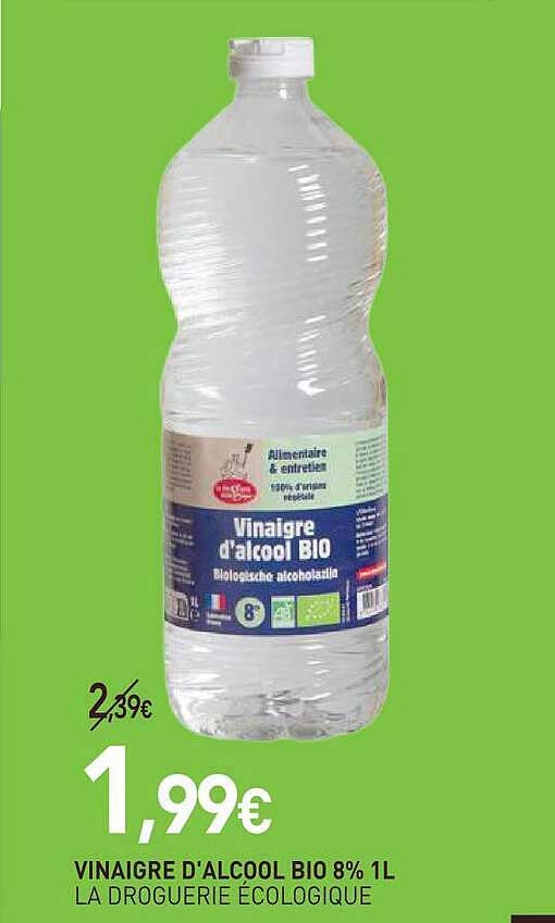Vinaigre d'alcool bio 8% 1L