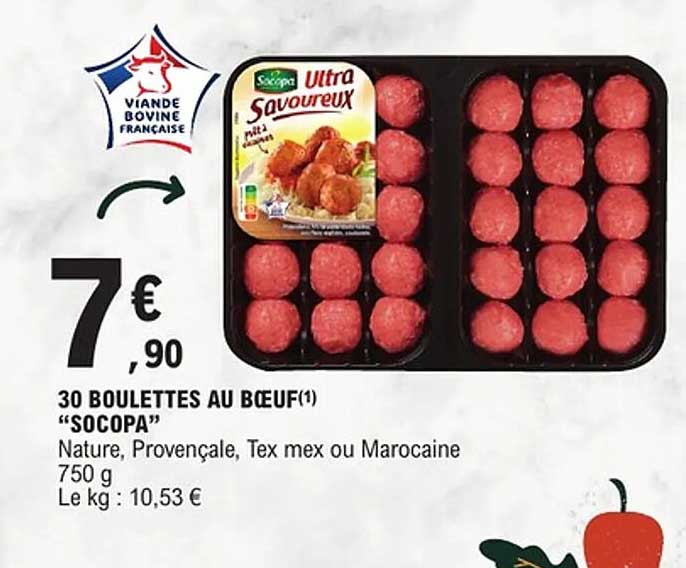 30 BOULETTES AU BŒUF "SOCOPA"