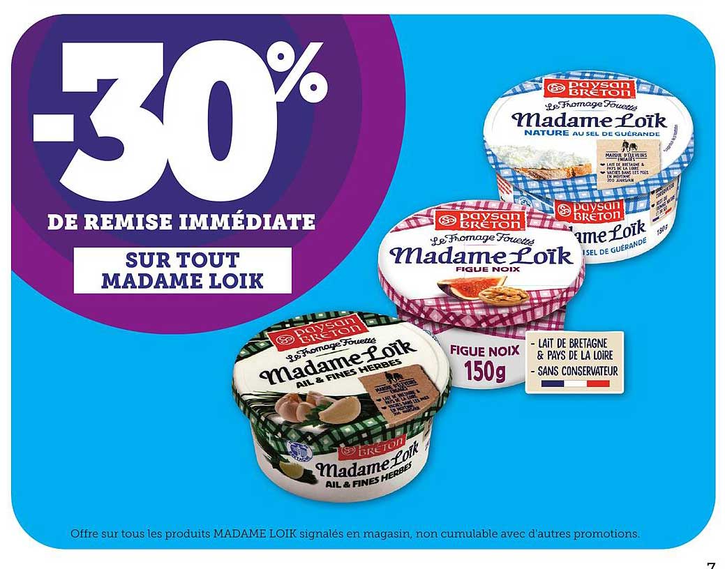 -30% DE REMISE IMMEDIATE SUR TOUT MADAME LOIK