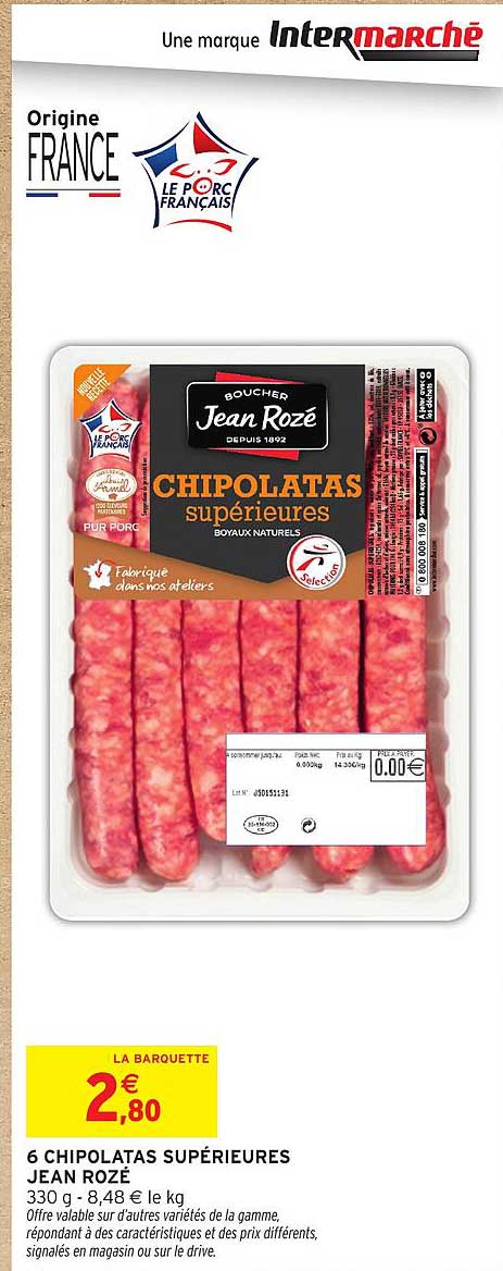 6 CHIPOLATAS SUPÉRIEURES JEAN ROZÉ
