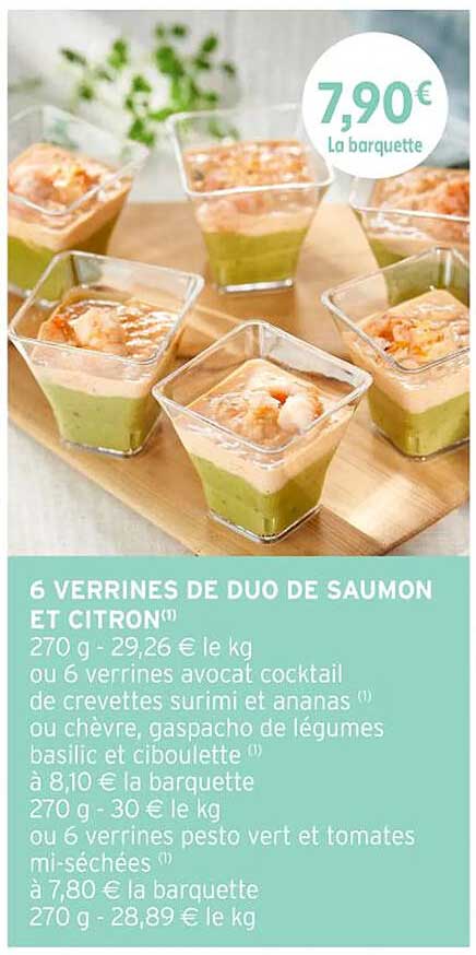 6 Verrines de Duo de Saumon et Citron