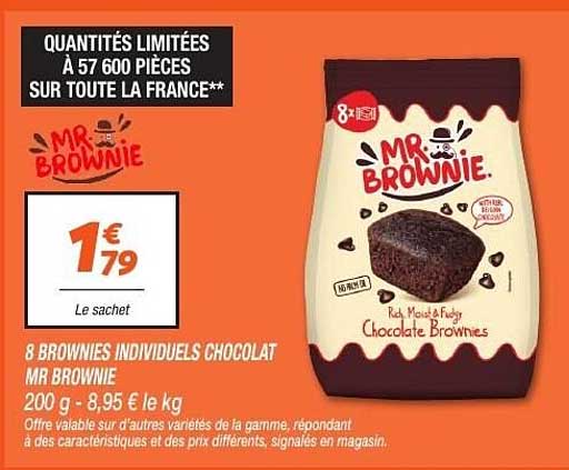 8 BROWNIES INDIVIDUELS CHOCOLAT MR BROWNIE