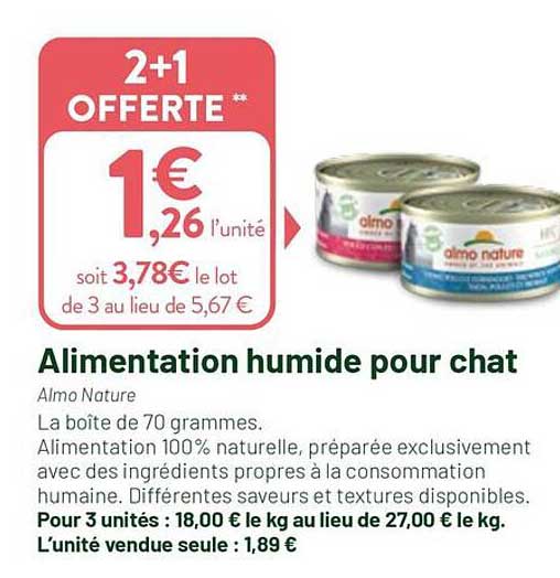 Alimentation humide pour chat