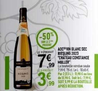 AOC VIN BLANC SEC RIESLING 2023 "CHÂTEAU CONSTANCE MULLER"