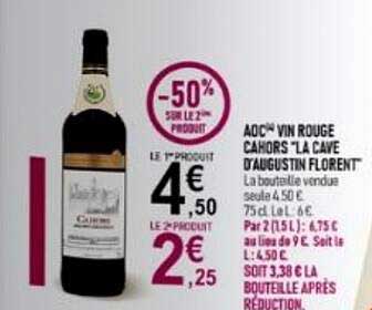 AOC® VIN ROUGE CAHORS "LA CAVE D'AUGUSTIN FLORENT"
