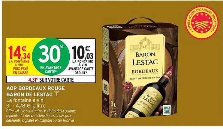 AOP BORDEAUX ROUGE BARON DE LESTAC