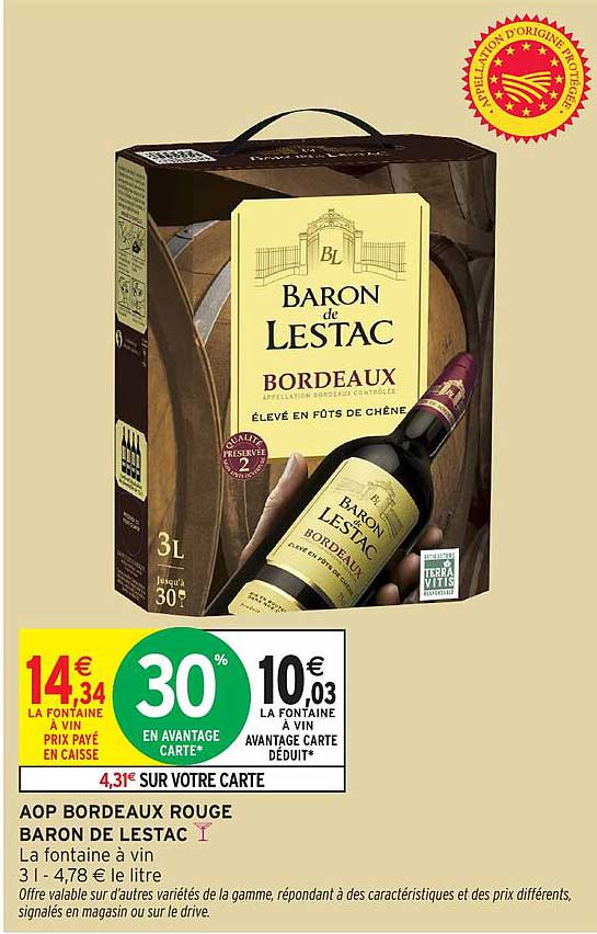 AOP BORDEAUX ROUGE BARON DE LESTAC