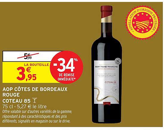 AOP CÔTES DE BORDEAUX ROUGE COTEAU 85