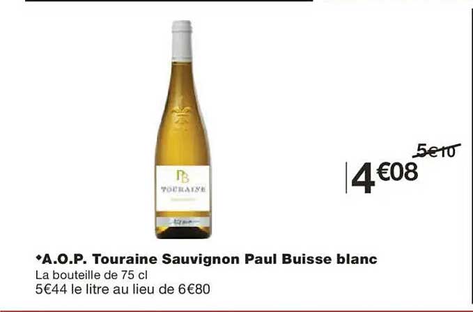 A.O.P. Touraine Sauvignon Paul Buisse blanc