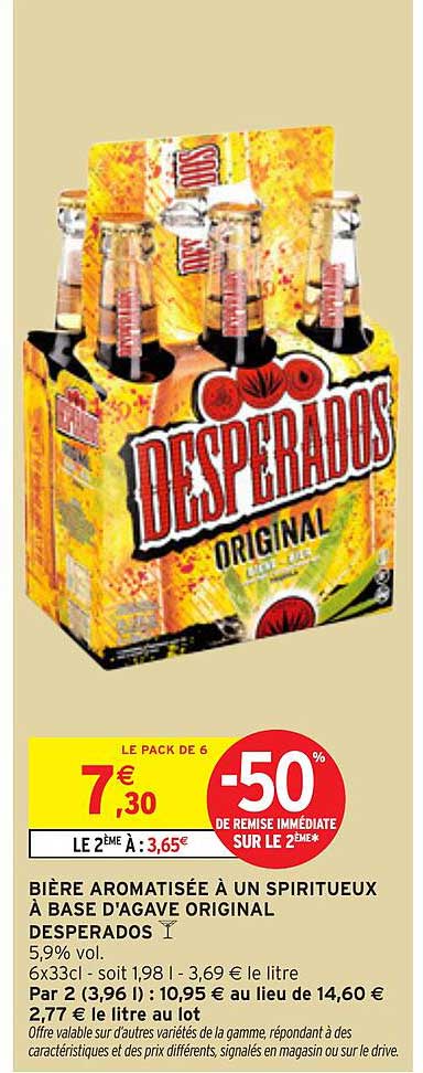 Bière aromatisée à un spiritueux à base d'agave original Desperados
