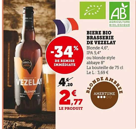 BIERE BIO BRASSERIE DE VEZELAY