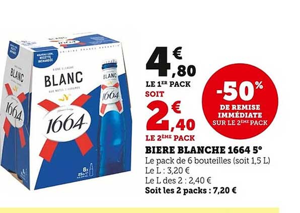 BIERE BLANCHE 1664 5°