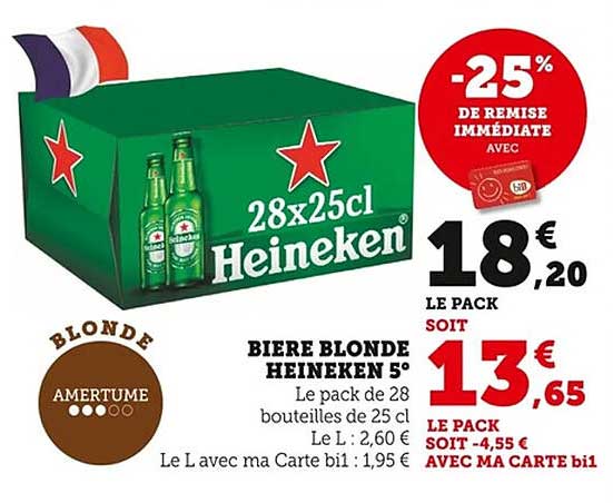 Bière Blonde Heineken 5°