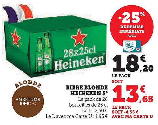 BIERE BLONDE HEINEKEN 5°