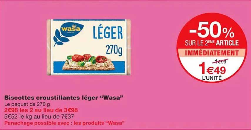 Biscottes croustillantes léger “Wasa”