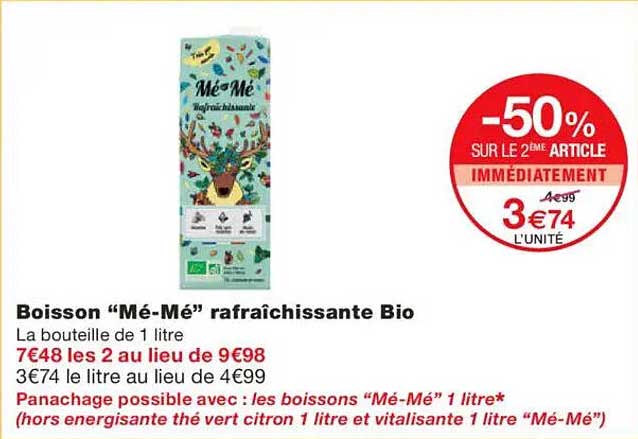 Boisson “Mé-Mé” rafraîchissante Bio