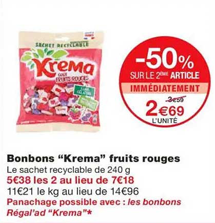 Bonbons “Krema” fruits rouges