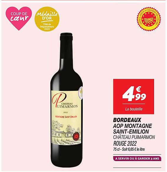 Bordeaux AOP Montagne Saint-Émilion Château Puymarmon Rouge 2022