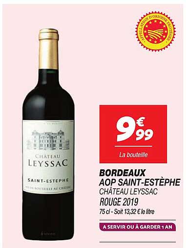 Bordeaux AOP Saint-Estèphe Château Leyssac Rouge 2019