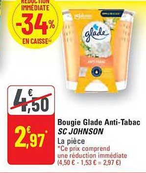 Bougie Glade Anti-Tabac SC JOHNSON
