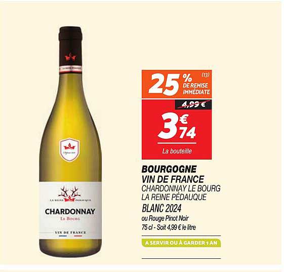 Bourgogne Vin de France Chardonnay Le Bourg La Reine Pédauque Blanc 2024