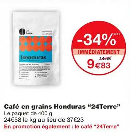 Café en grains Honduras “24Terre”