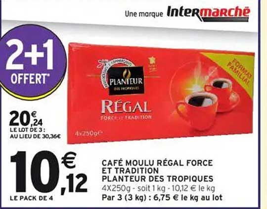 CAFE MOULU REGAL FORCE ET TRADITION PLANTEUR DES TROPQIUES