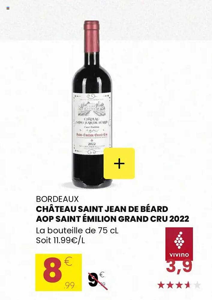 CHÂTEAU SAINT JEAN DE BÉARD AOP SAINT ÉMILION GRAND CRU 2022