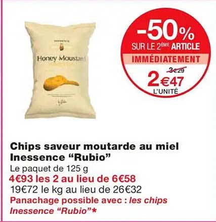Chips saveur moutarde au miel Inessence “Rubio”