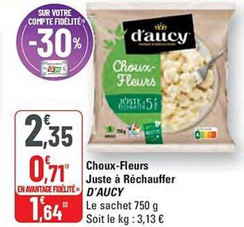 Choux-Fleurs Juste à Réchauffer D'AUCY