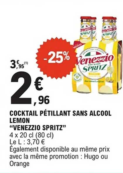 COCKTAIL PÉTILLANT SANS ALCOOL LEMON “VENEZZIO SPRITZ”