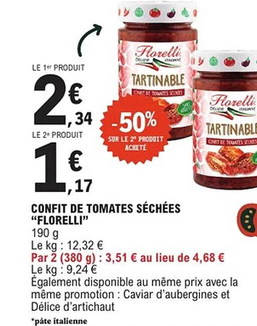 CONFIT DE TOMATES SÉCHÉES "FLORELLI"