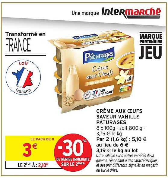 CRÈME AUX ŒUFS SAVEUR VANILLE PÂTURAGES