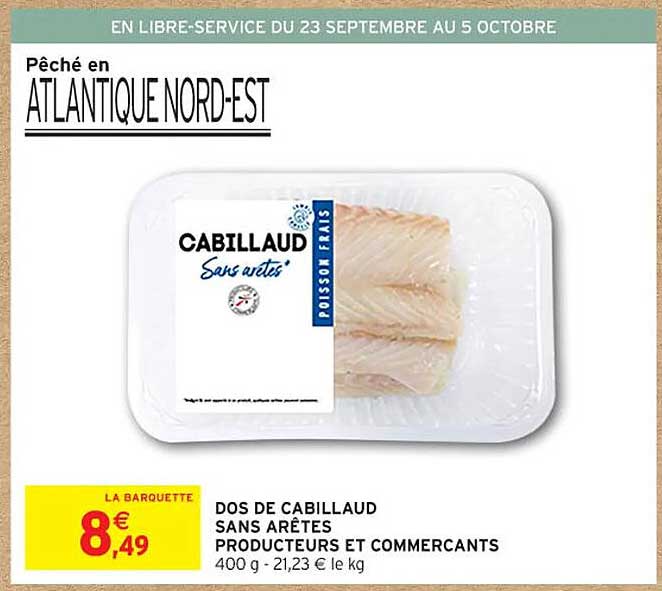 DOS DE CABILLAUD SANS ARÊTES