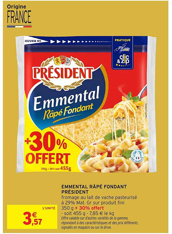 EMMENTAL RÂPÉ FONDANT PRÉSIDENT