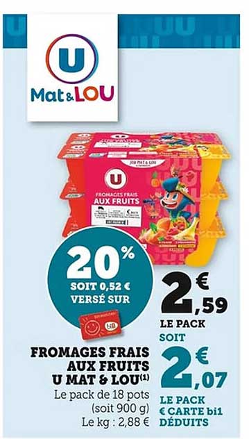FROMAGES FRAIS AUX FRUITS U MAT & LOU