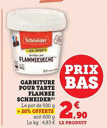 GARNITURE POUR TARTE FLAMBEE SCHNEIDER
