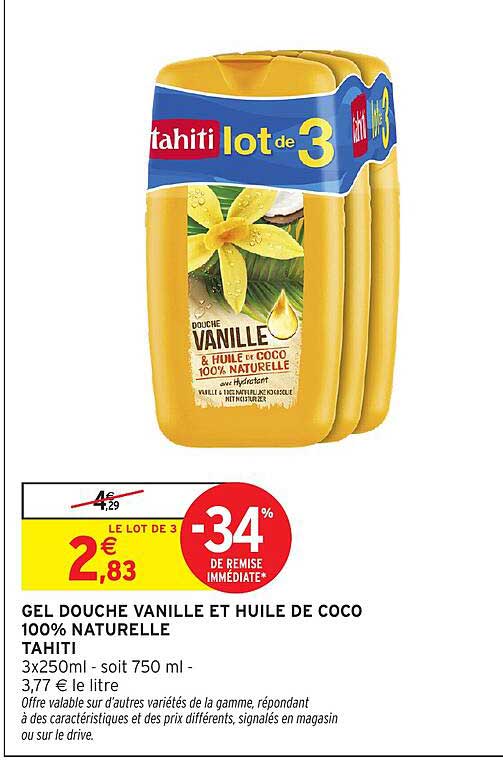 GEL DOUCHE VANILLE ET HUILE DE COCO 100% NATURELLE